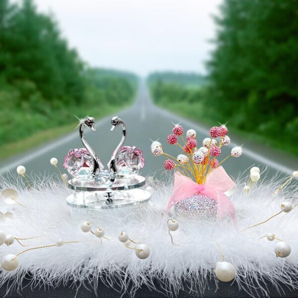 Solar Giratorio Coche de Cisne Aromaterapia Lindo Coche Decoración Interior Suministros Coche Adornos Coche 2024 Nueva Mujer