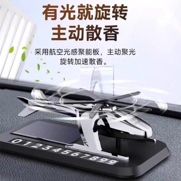 Adornos de perfume para coche de aromaterapia solar, señales de estacionamiento creativas para helicópteros, coches móviles, aviones de combate, accesorios de fragancia