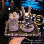 Diamond-studded rabbit balloon car perfume holder car accessories high-end car aromatherapy cute car ornaments center console